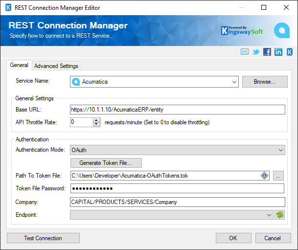 SSIS REST Acumatica Connection Manager